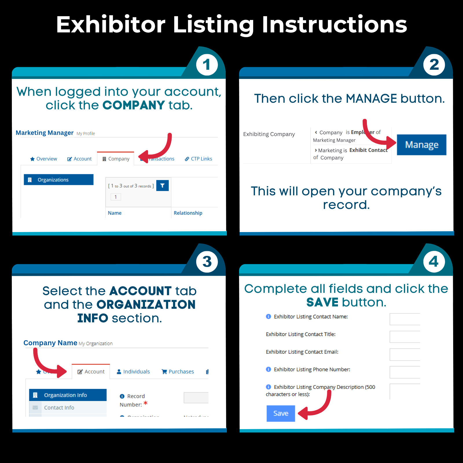 Exhibitor Listing Instructions
