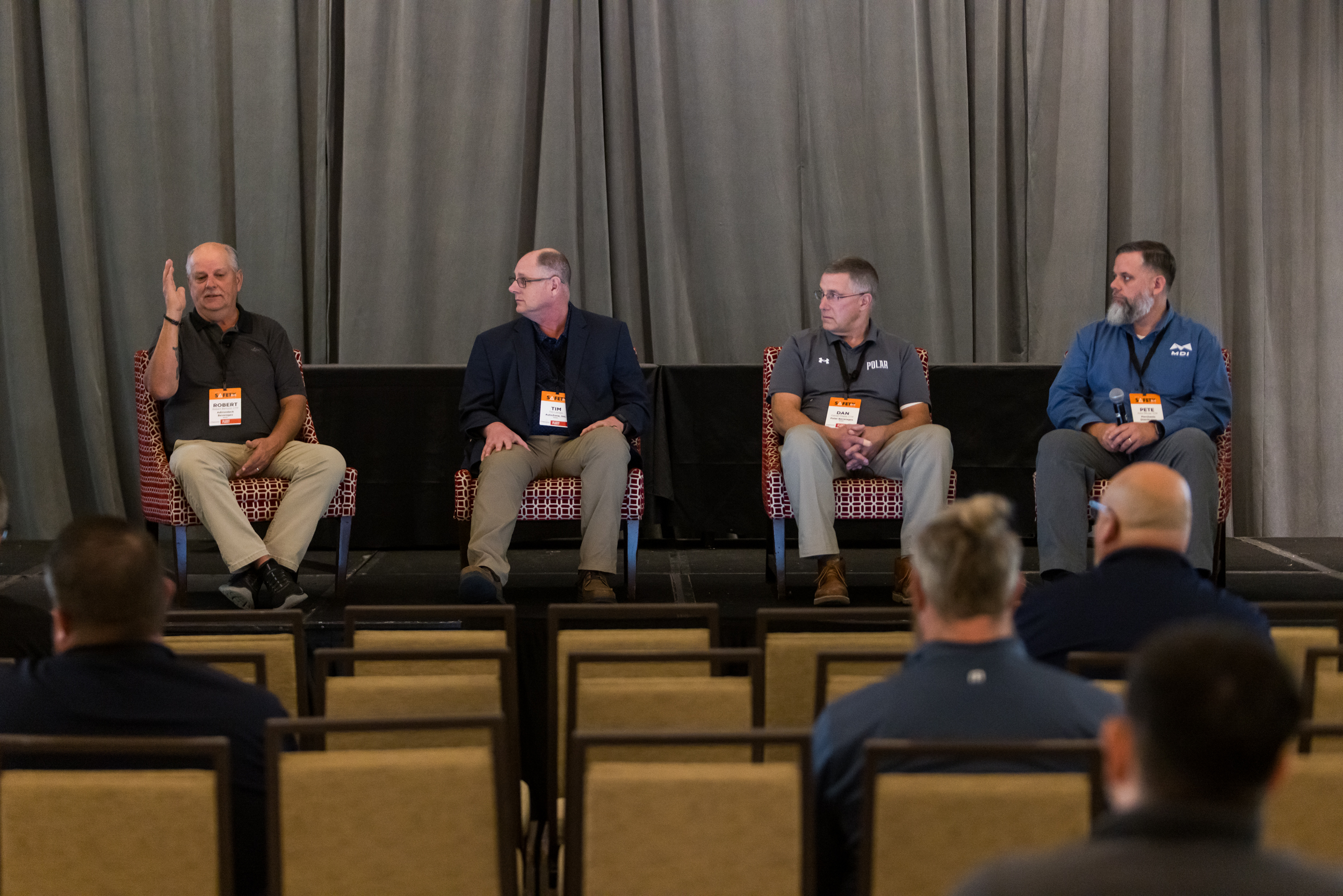 Speakers from last year’s National Safety Conference (from left): Robert Benuzzi, CTP, Adirondack Beverages; Tim Larson, AutoZone; Dan Chase, CTP, Polar Beverages; Pete Dhuse, CTP, Merchants Distributors Photo: National Private Truck Council